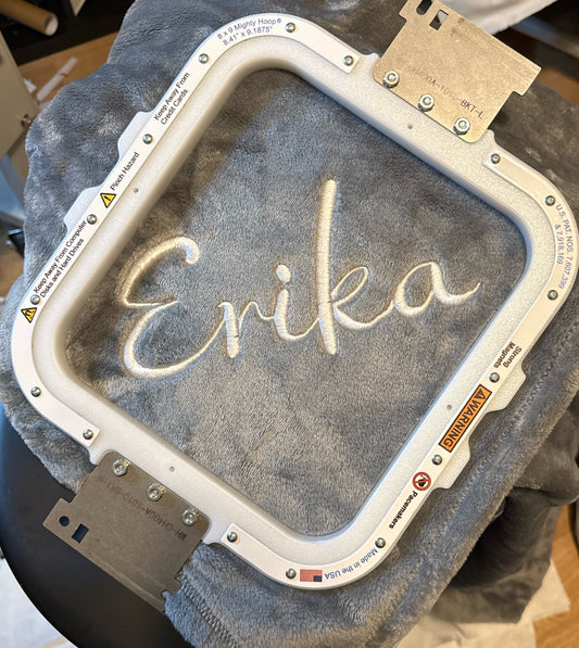 Custom Embroidered Fleece Blanket – Text Personalization