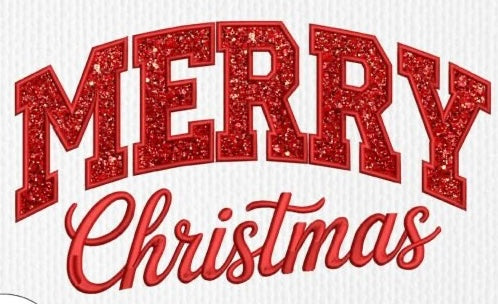 Merry Christmas Glitter Appliqué Sweatshirt