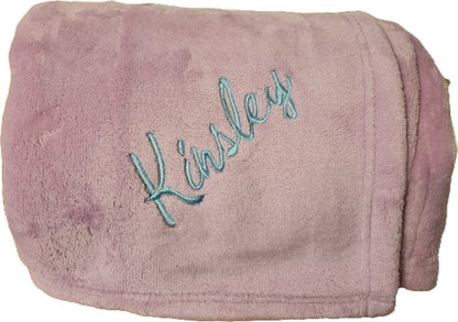Custom Embroidered Fleece Blanket – Text Personalization